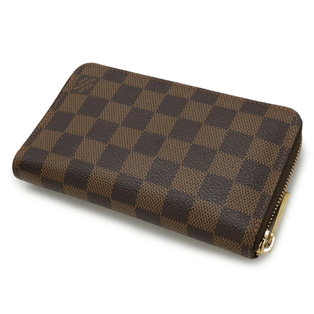Louis Vuitton Round Zipper Compact Damier Wallet Zippy Brown